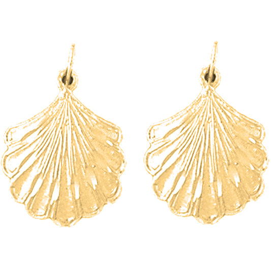 Yellow Gold-plated Silver 21mm Shell Earrings