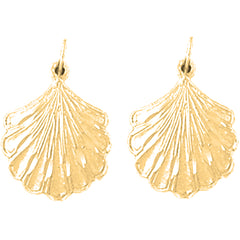 Yellow Gold-plated Silver 21mm Shell Earrings