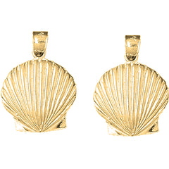 Yellow Gold-plated Silver 30mm Shell Earrings