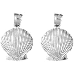 Sterling Silver 26mm Shell Earrings