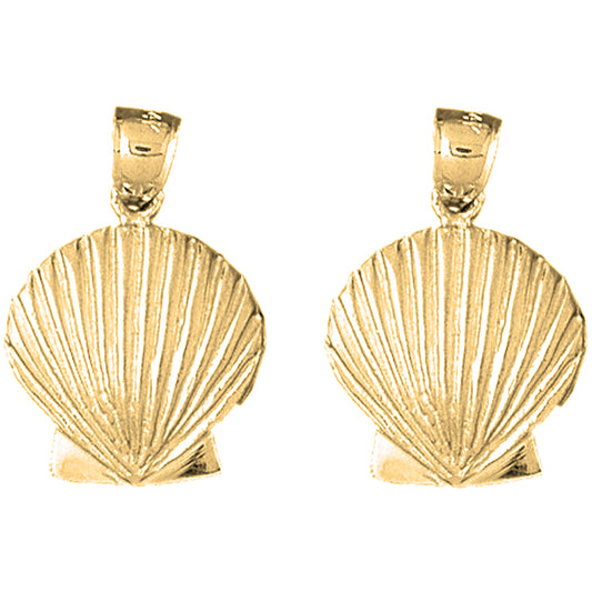 Yellow Gold-plated Silver 26mm Shell Earrings