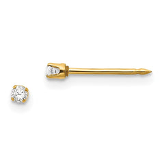 Inverness 14K Yellow Gold 2mm CZ Earrings