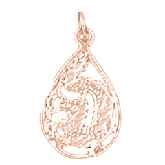 14K or 18K Gold Dragon Pendant