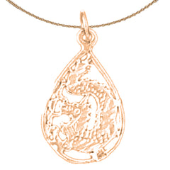 14K or 18K Gold Dragon Pendant