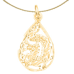 14K or 18K Gold Dragon Pendant