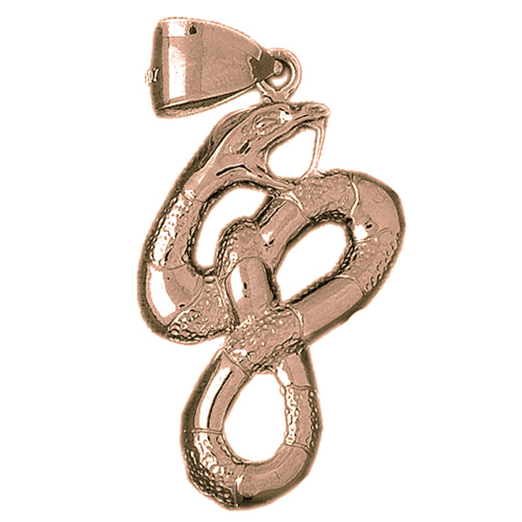 10K, 14K or 18K Gold Snake Pendant