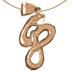 10K, 14K or 18K Gold Snake Pendant