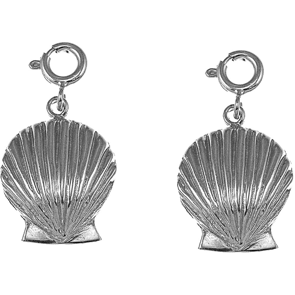 Sterling Silver 24mm Shell Earrings