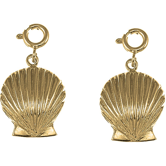 Yellow Gold-plated Silver 24mm Shell Earrings