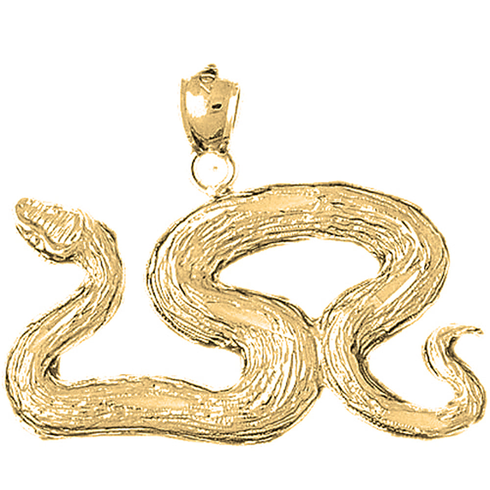 10K, 14K or 18K Gold Snake Pendant