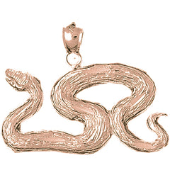 10K, 14K or 18K Gold Snake Pendant