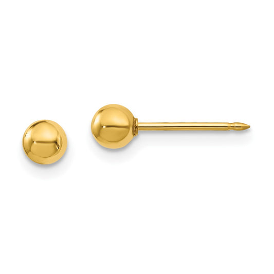 Inverness 18K Yellow Gold 4mm Ball Post Earrings