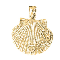 10K, 14K or 18K Gold Shell Pendant