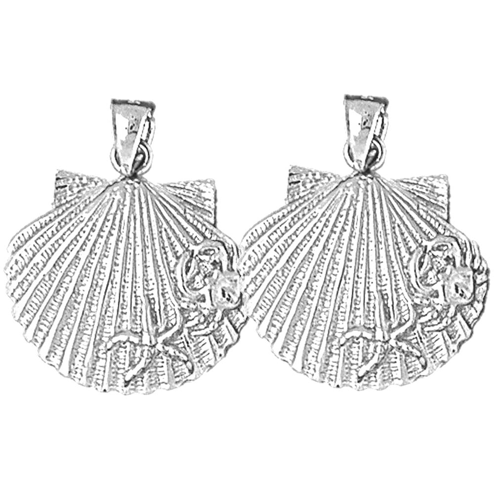 Sterling Silver 26mm Shell Earrings