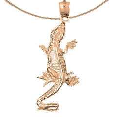 10K, 14K or 18K Gold Lizard Pendant