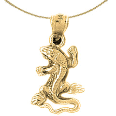 14K or 18K Gold Lizard Pendant