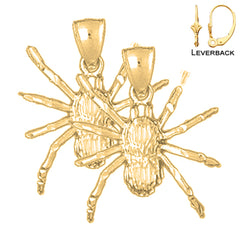 Pendientes de araña de plata de ley de 27 mm (chapados en oro blanco o amarillo)