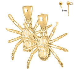 Sterling Silver 27mm Spider Earrings (White or Yellow Gold Plated)