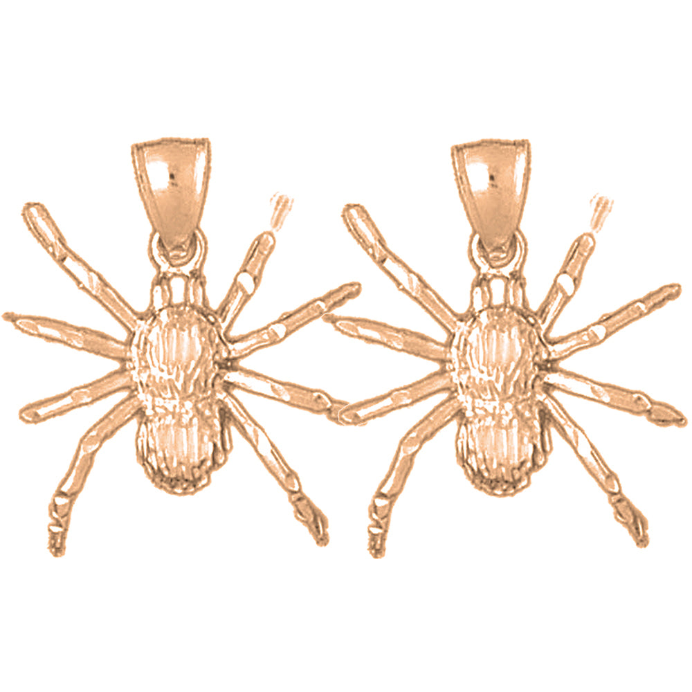 14K or 18K Gold 27mm Spider Earrings