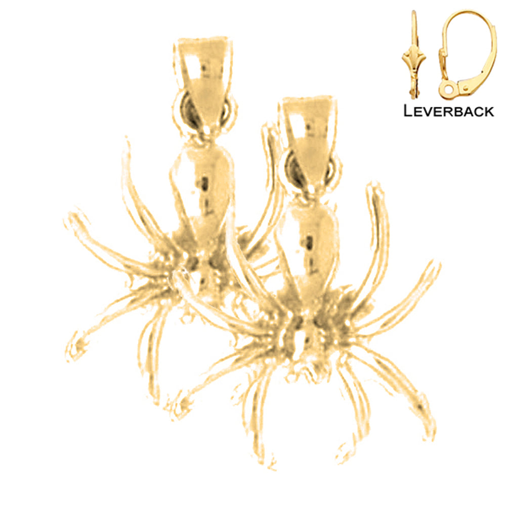 14K or 18K Gold Spider Earrings