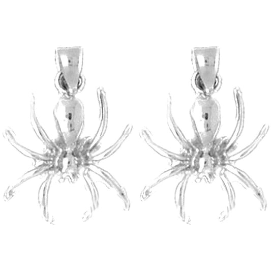 Sterling Silver 19mm Spider Earrings