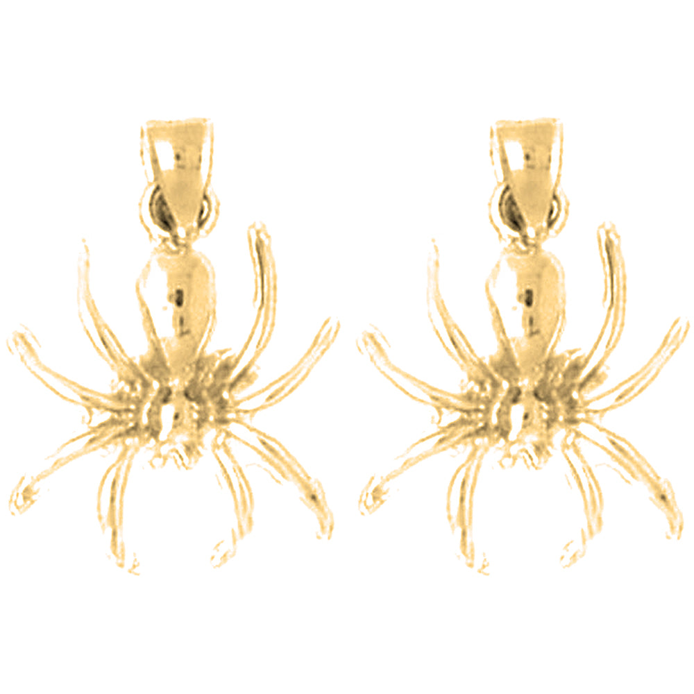 Yellow Gold-plated Silver 19mm Spider Earrings