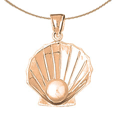 10K, 14K or 18K Gold Shell With Pearl Pendant