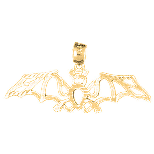 14K or 18K Gold Bat Pendant