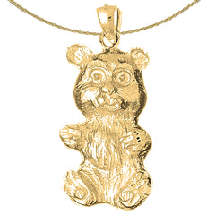Teddybär-Anhänger aus 10 Karat, 14 Karat oder 18 Karat Gold