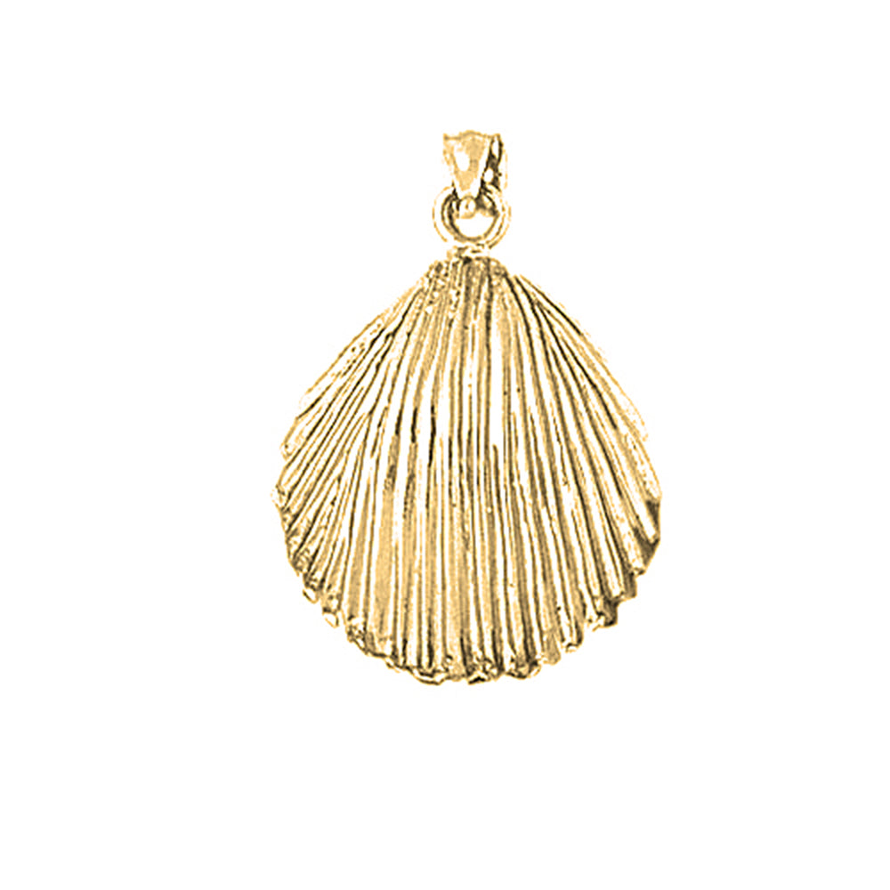 10K, 14K or 18K Gold Shell Pendant