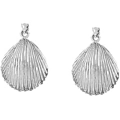 Sterling Silver 29mm Shell Earrings