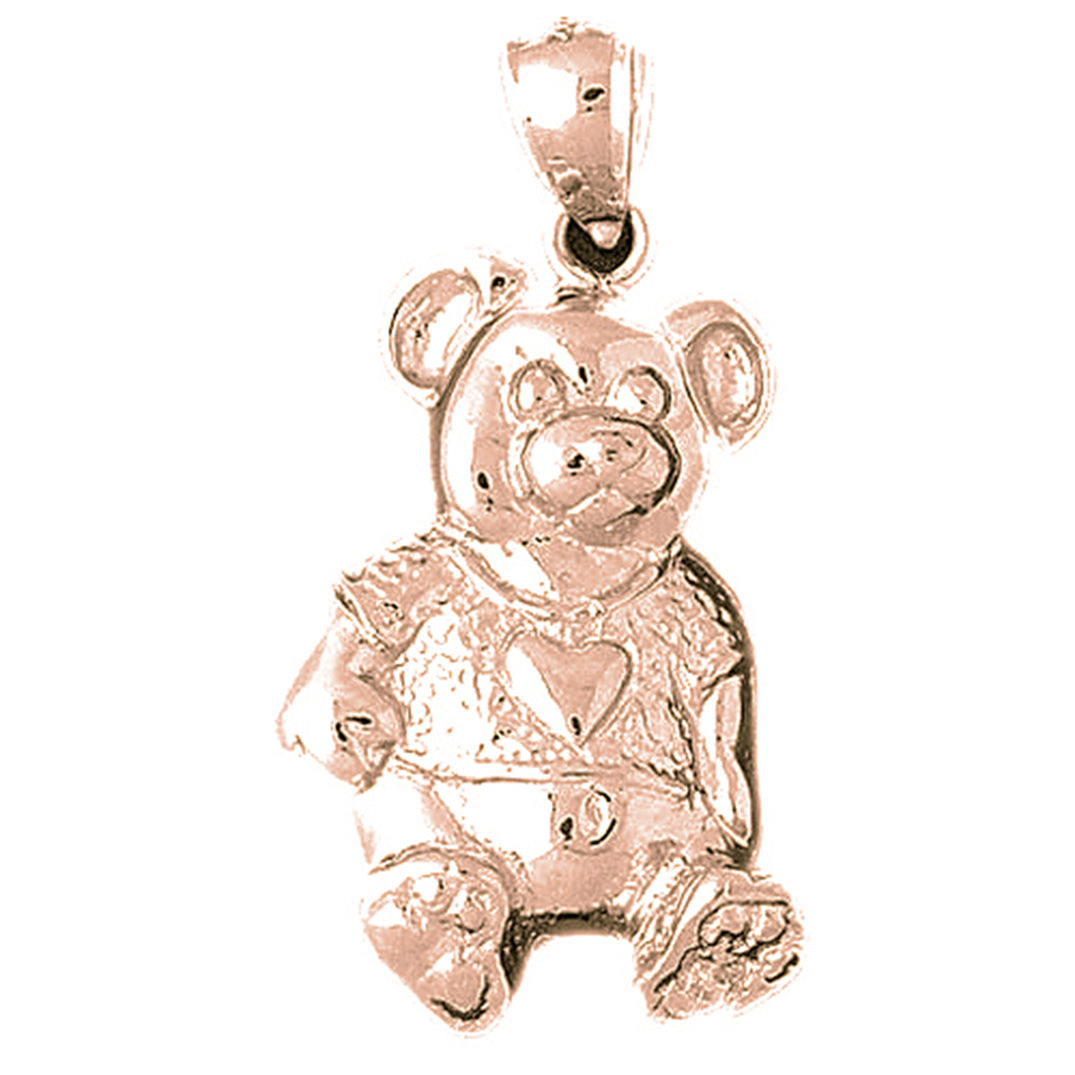 10K, 14K or 18K Gold Teddy Bear Pendant