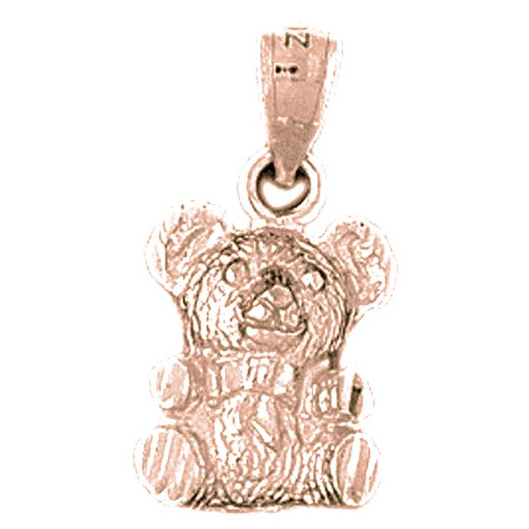 14K or 18K Gold Teddy Bear Pendant