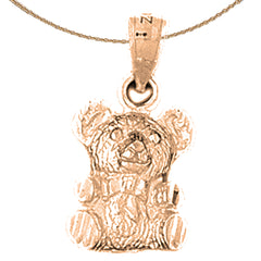 14K or 18K Gold Teddy Bear Pendant