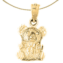 14K or 18K Gold Teddy Bear Pendant