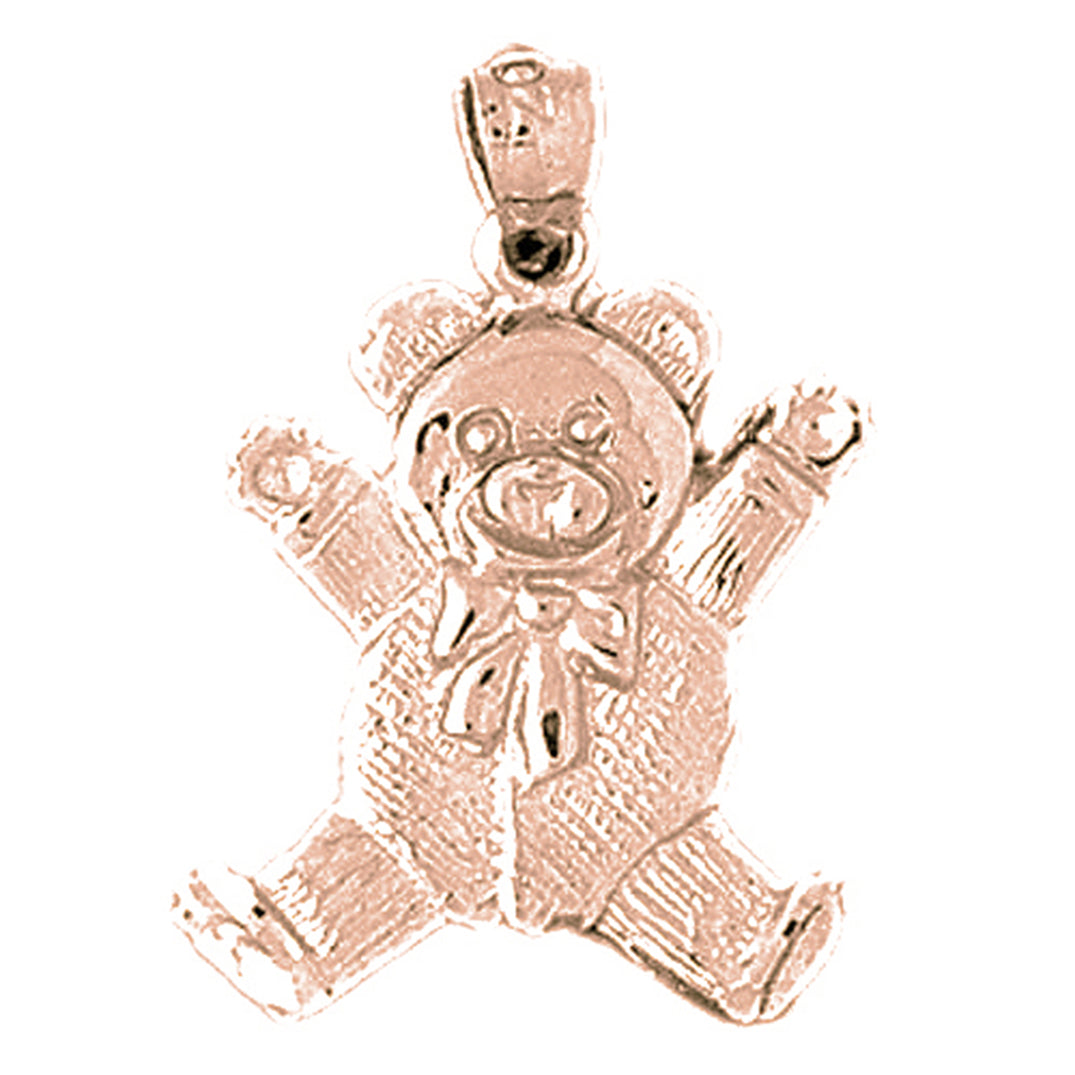 14K or 18K Gold Teddy Bear Pendant