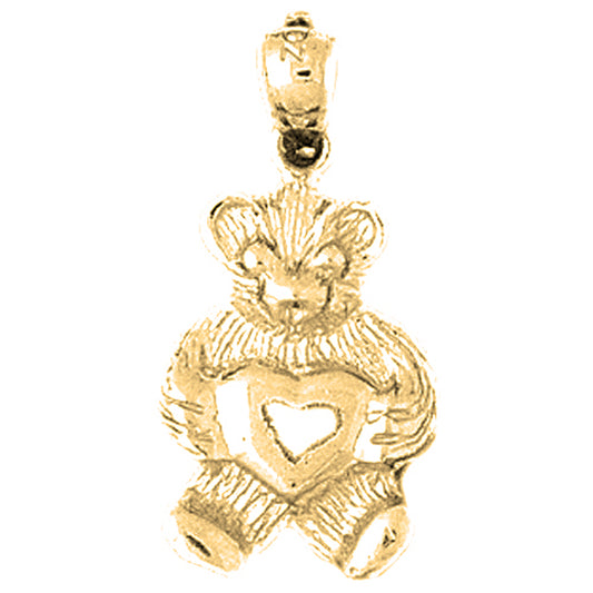 14K or 18K Gold Teddy Bear Pendant