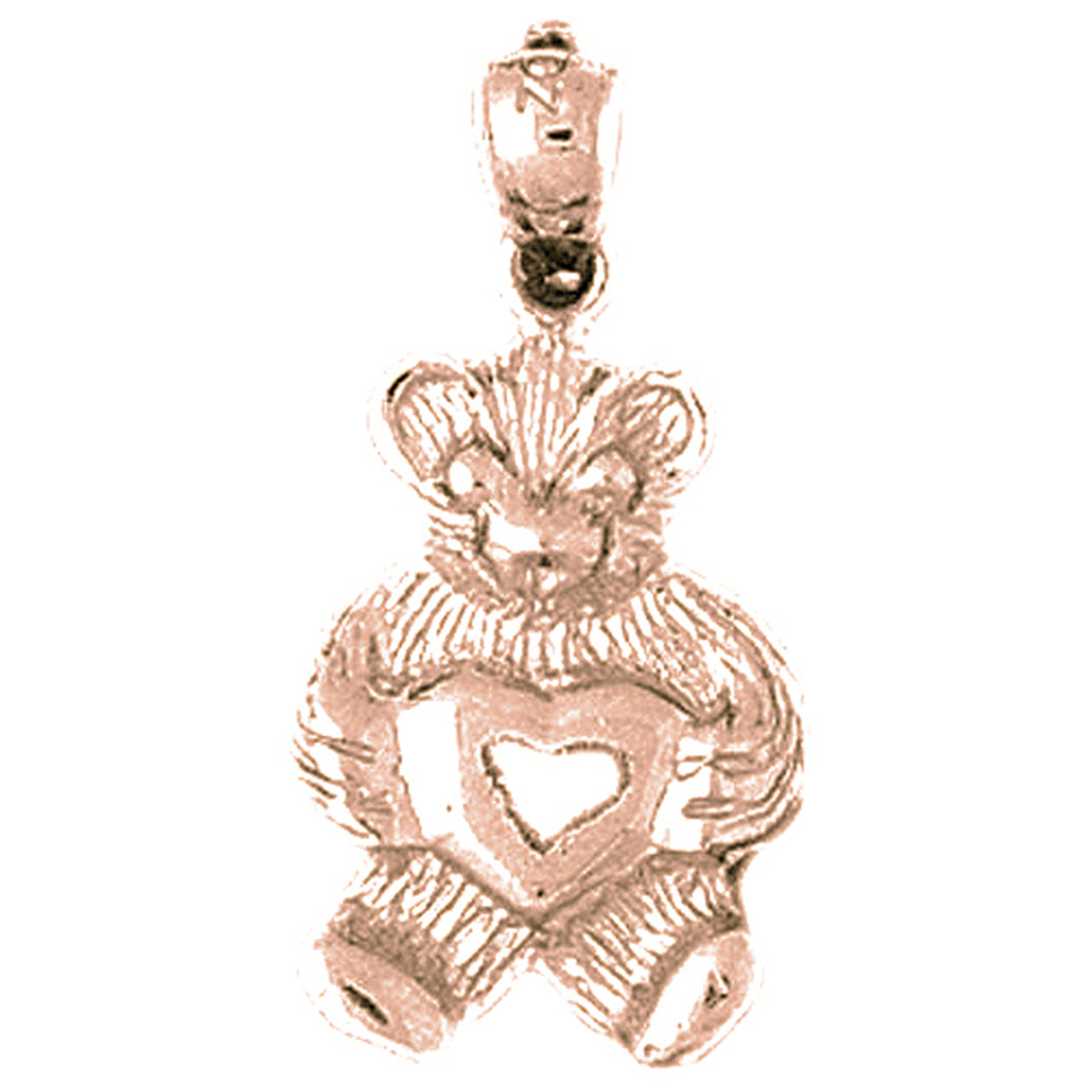 14K or 18K Gold Teddy Bear Pendant