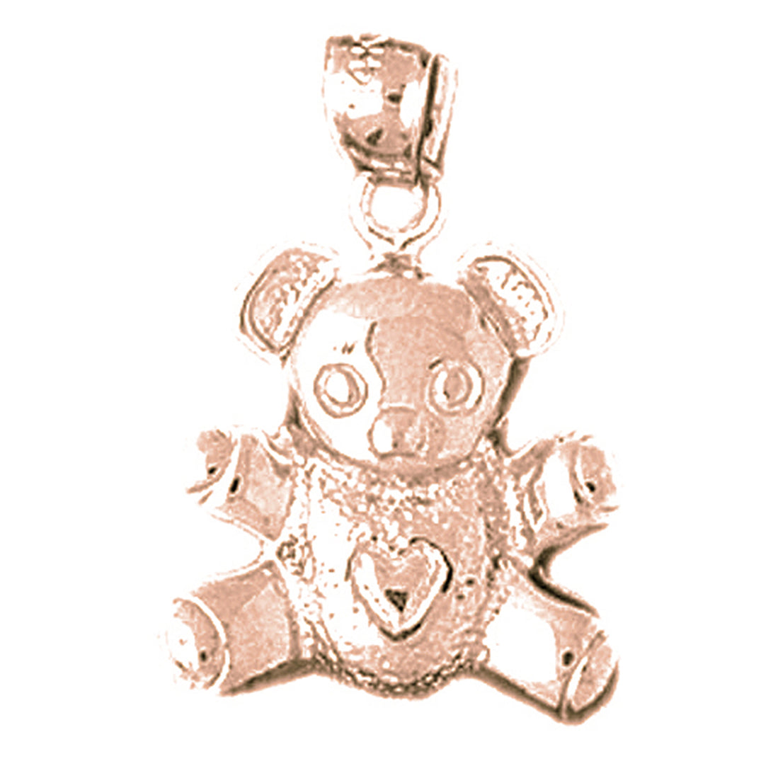 14K or 18K Gold Teddy Bear Pendant