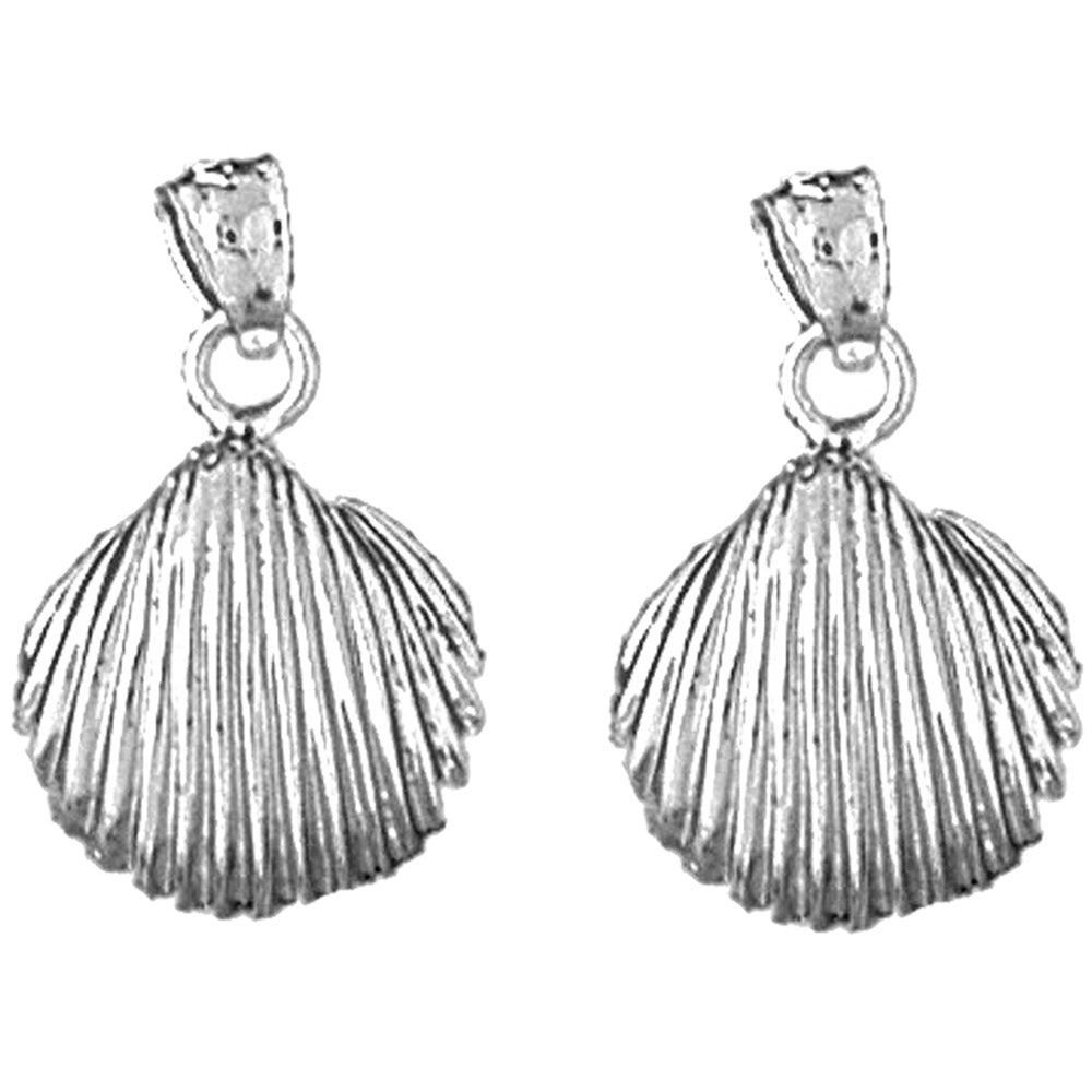 Sterling Silver 28mm Shell Earrings