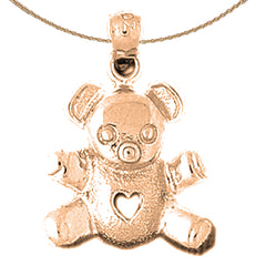 10K, 14K or 18K Gold Teddy Bear Pendant