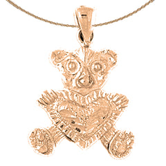 14K or 18K Gold Teddy Bear Pendant