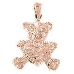 14K or 18K Gold Teddy Bear Pendant