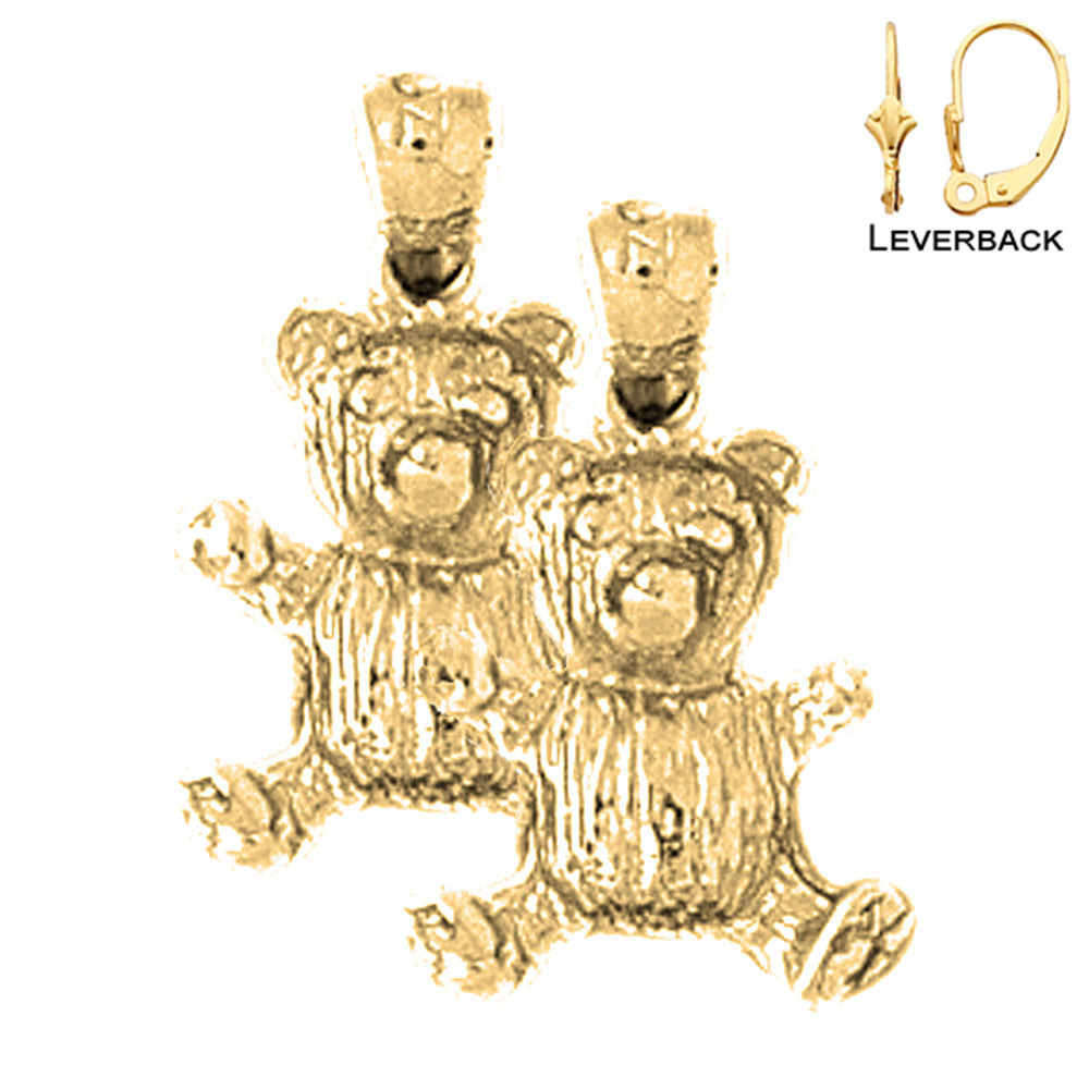 14K oder 18K Gold Teddybär Ohrringe