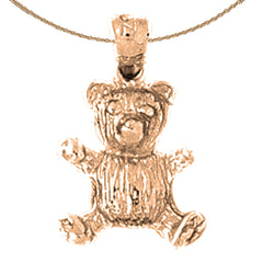 14K or 18K Gold Teddy Bear Pendant