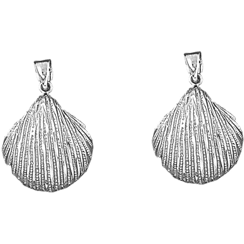 Sterling Silver 21mm Shell Earrings