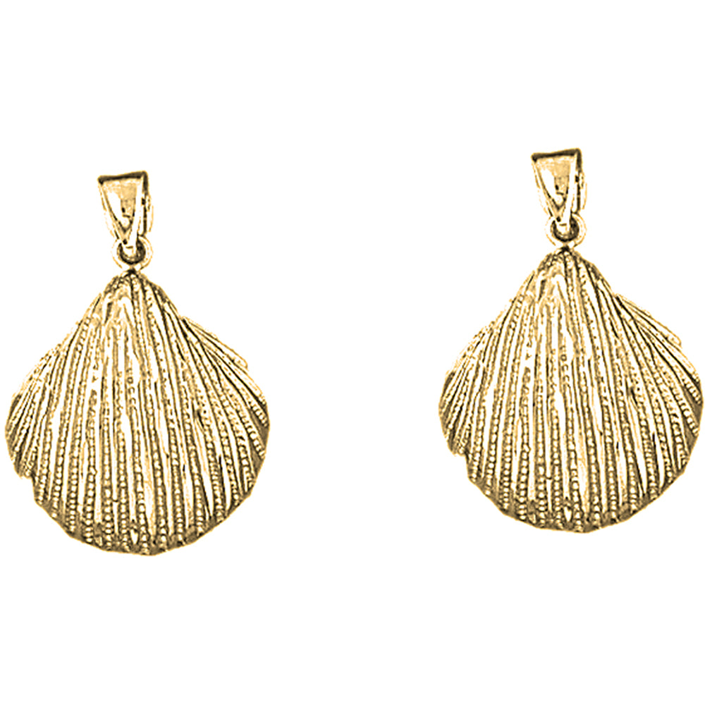 Yellow Gold-plated Silver 21mm Shell Earrings