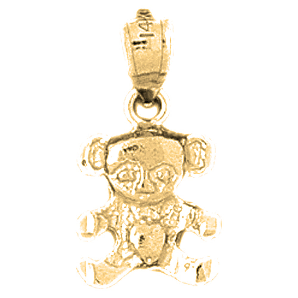 14K or 18K Gold Teddy Bear Pendant