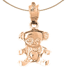 14K oder 18K Gold Teddybär Anhänger