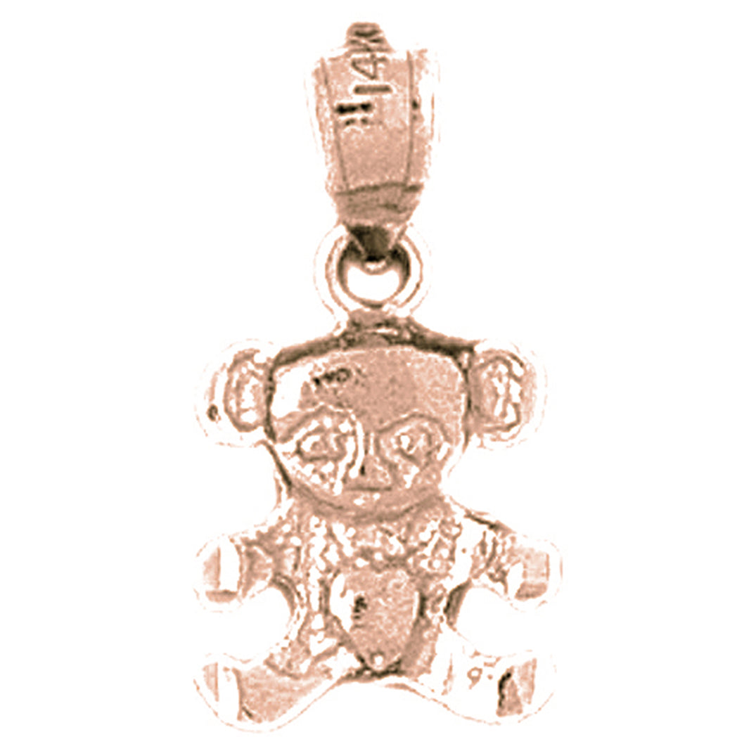 14K or 18K Gold Teddy Bear Pendant